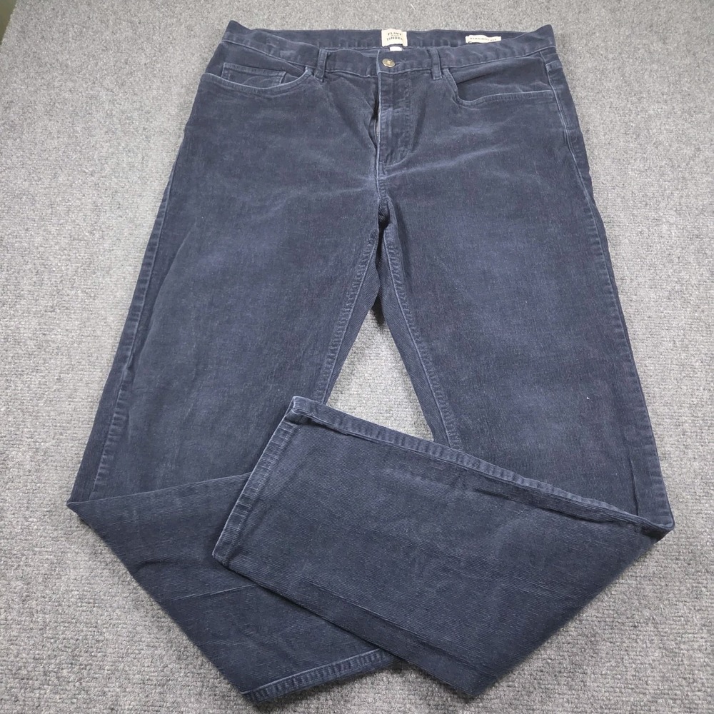 Flint And Tinder Corduroy Pants Men 34x32 Navy Blue Straight Fit